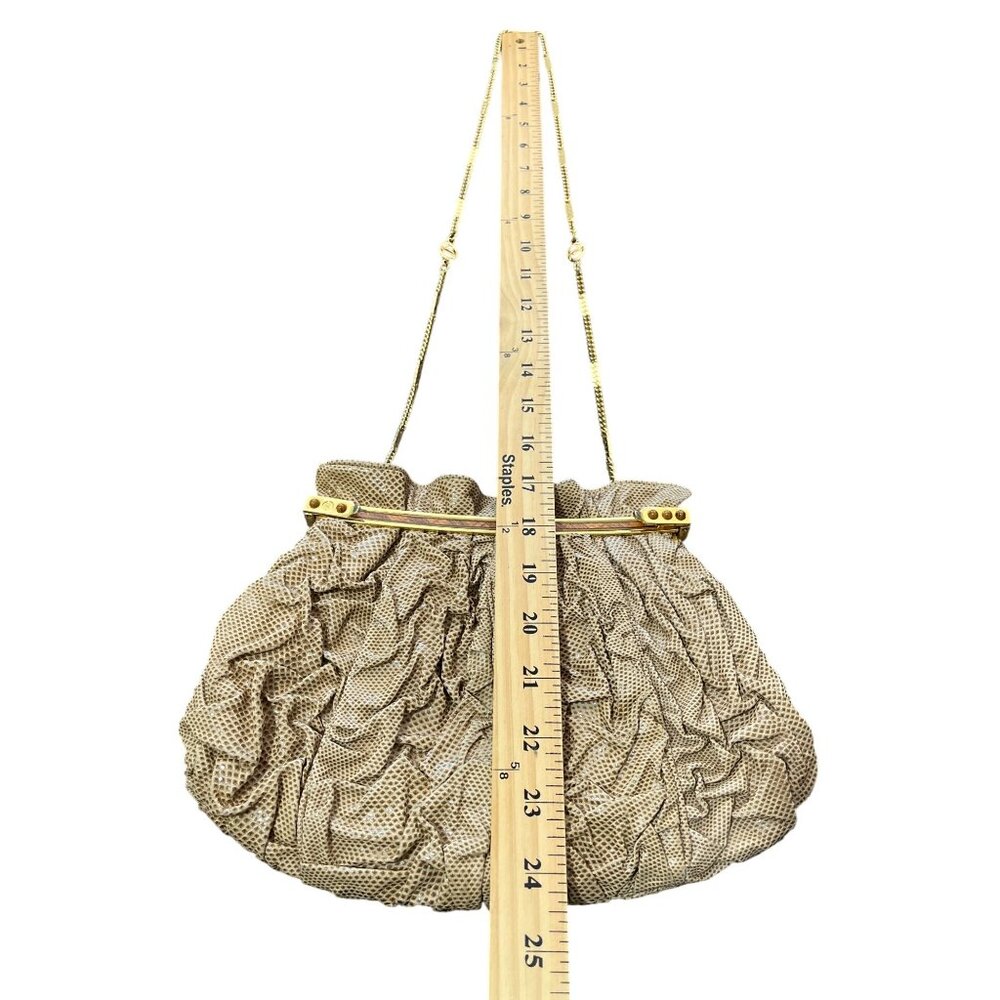 Vintage Carlo Fiori Snakeskin Evening Bag Chain-Strap Italy Convertible Clutch - Picture 7 of 7